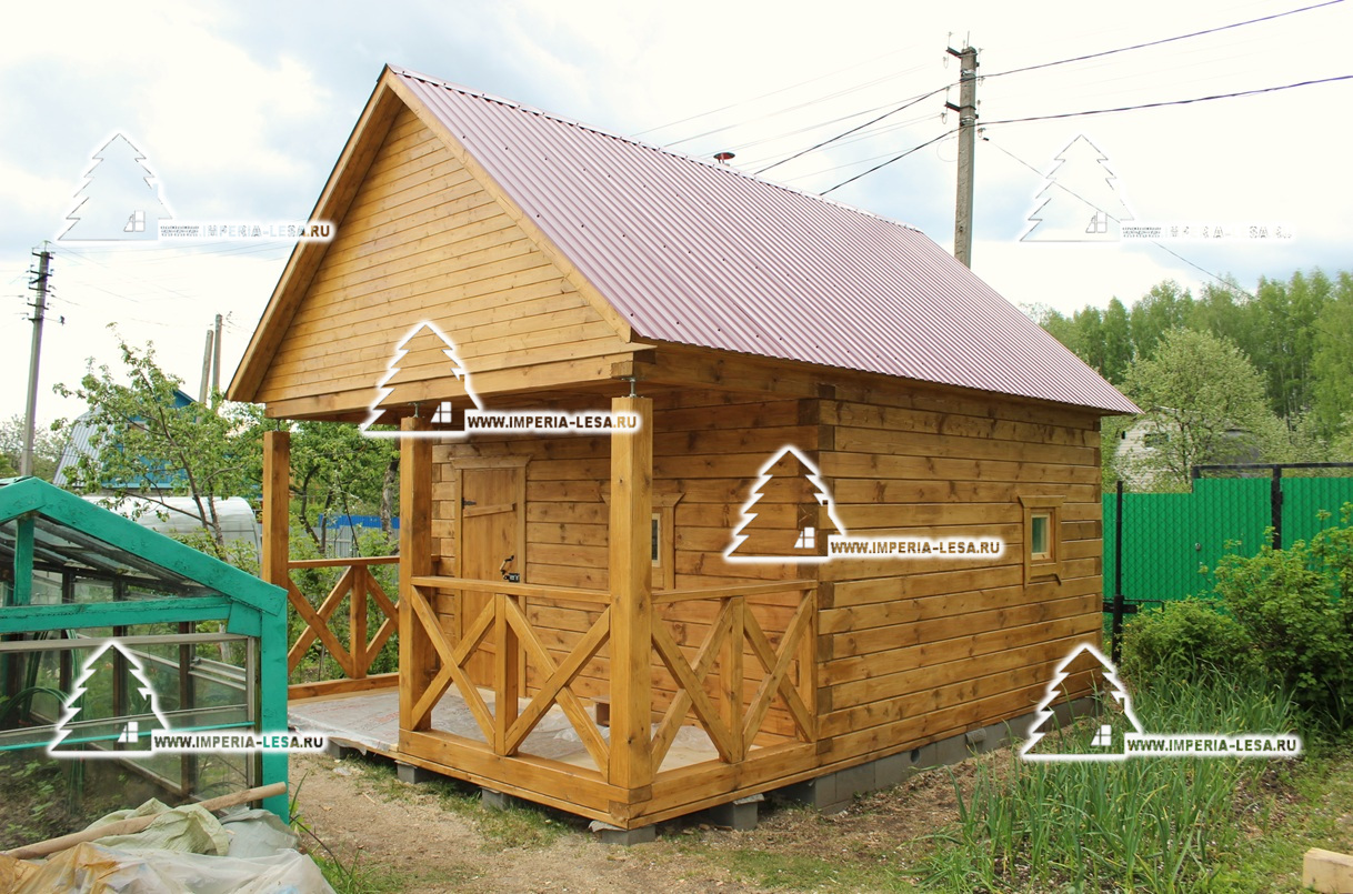 баня из бруса 4х4 с террасой 1,5х4